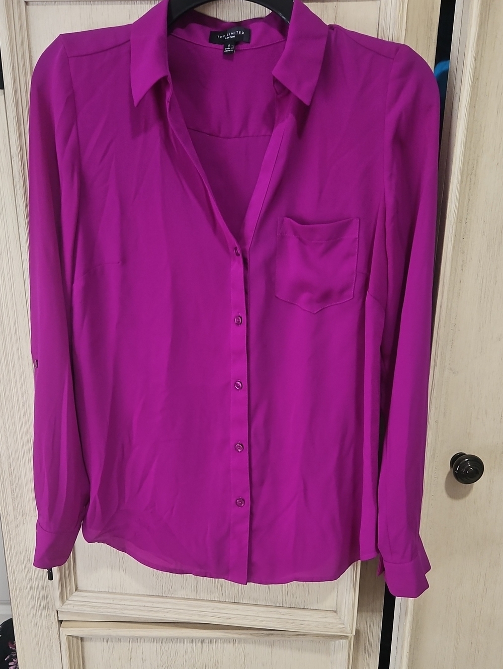 The Limited Fuchsia Button-Down Blouse